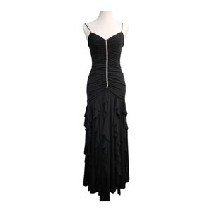 chinese dress ladies FLUTTER SLEEVE DRAPED DETAIL MERMAID MAXI DRESS (BLACK) – Dress Code Chic  Official main image 1